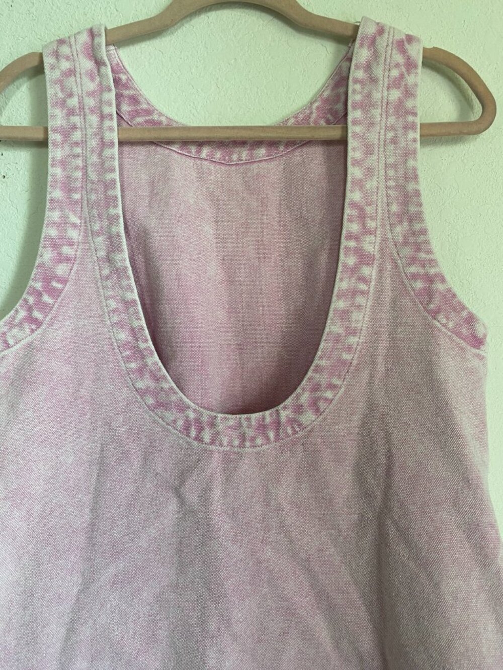 Olivaceous Luna Washed Open-back 100% Cotton Pink Acid Wash Mini Dress M - Picture 8 of 10